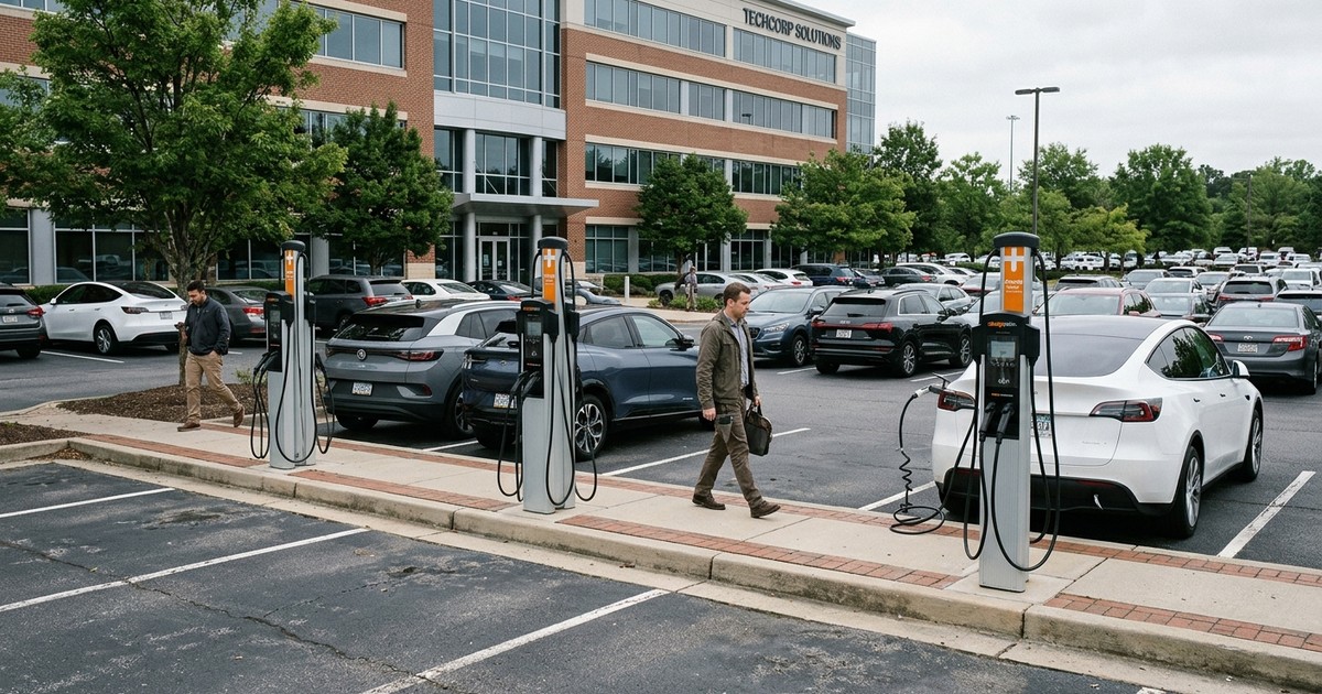 Bornes de recharge en parking d'entreprise à Metz